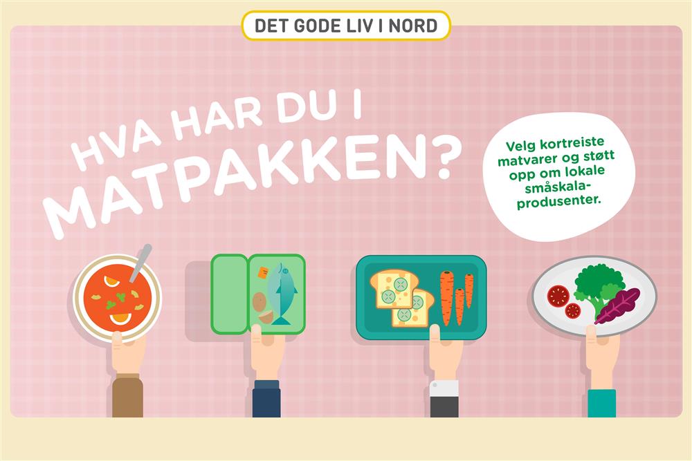 Illustrasjon av ulike matpakker - Klikk for stort bilde