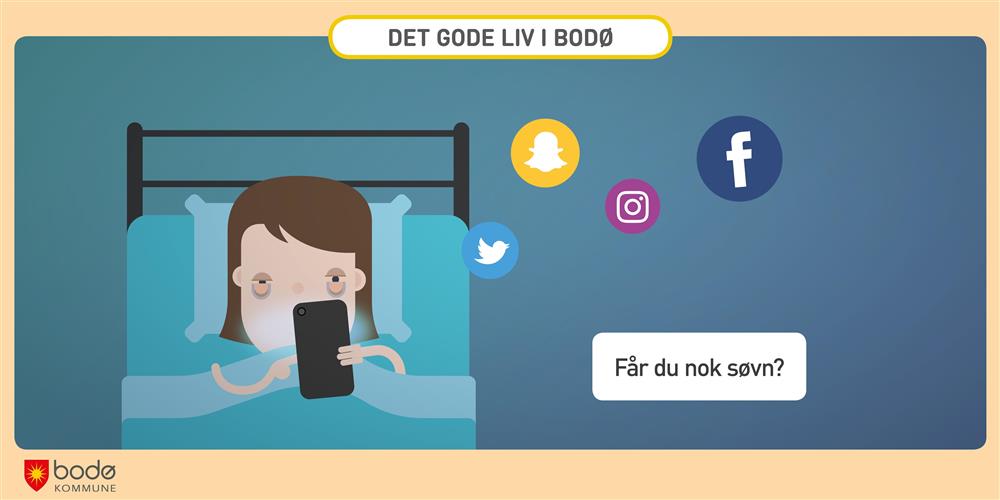 Illustrasjon: En som scroller på sengekanten - Klikk for stort bilde